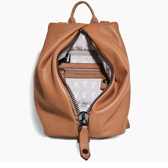 Aimee Kestenberg Tamitha Mini Backpack Soft Pebbled Leather Tan - Picture 3 of 16